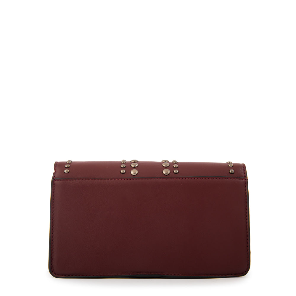 Cartera bandolera con tapa inglaterra pequeña burdeo