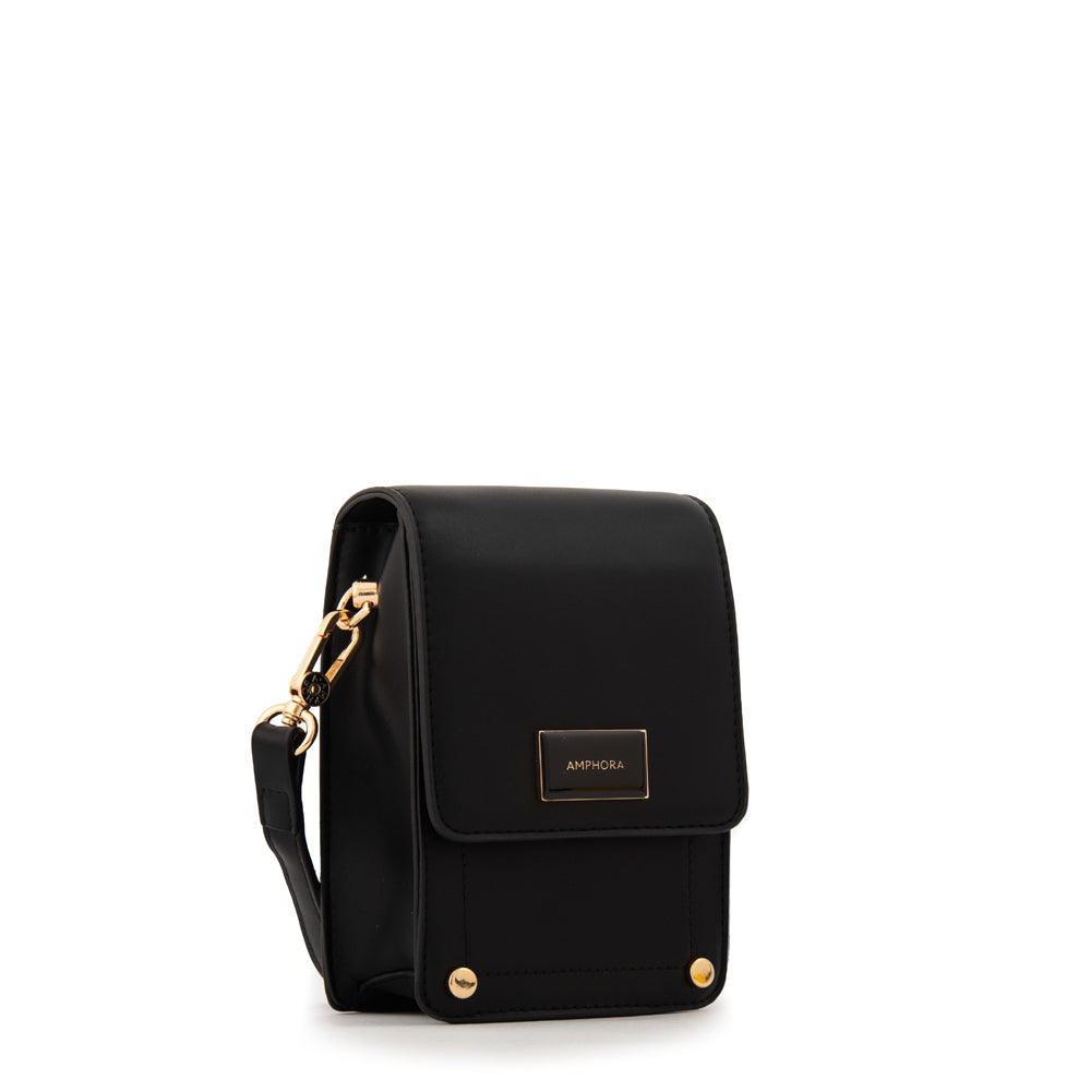 Cartera bandolera con tapa canada pequeña negro