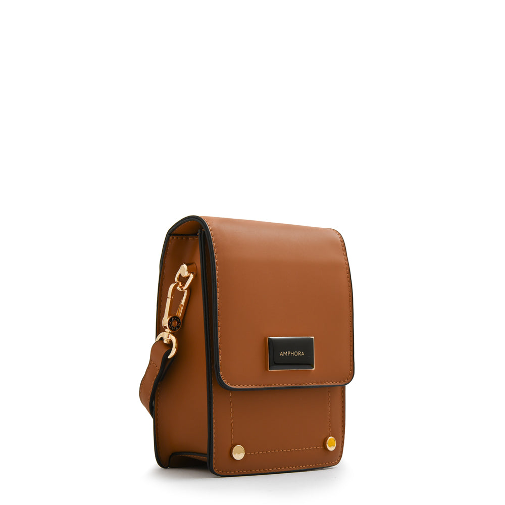 Cartera bandolera con tapa canada pequeña camel