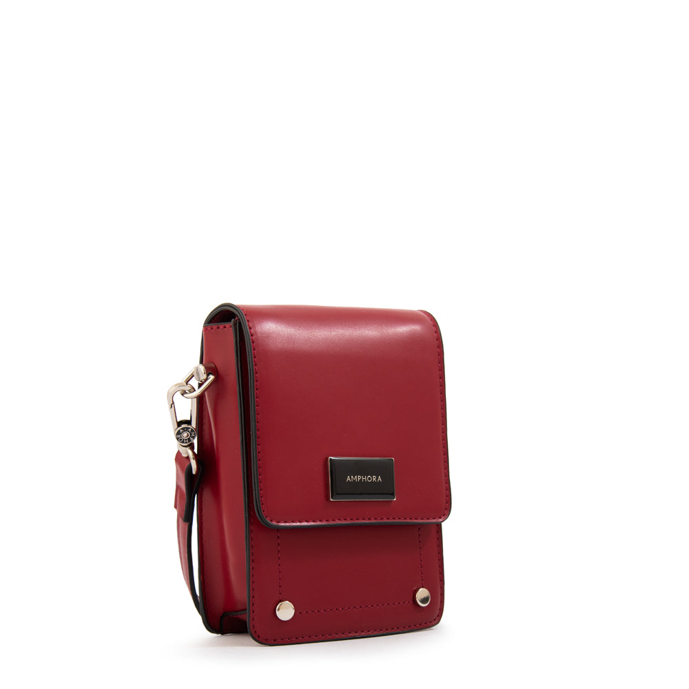 Cartera bandolera con tapa canada pequeña rojo