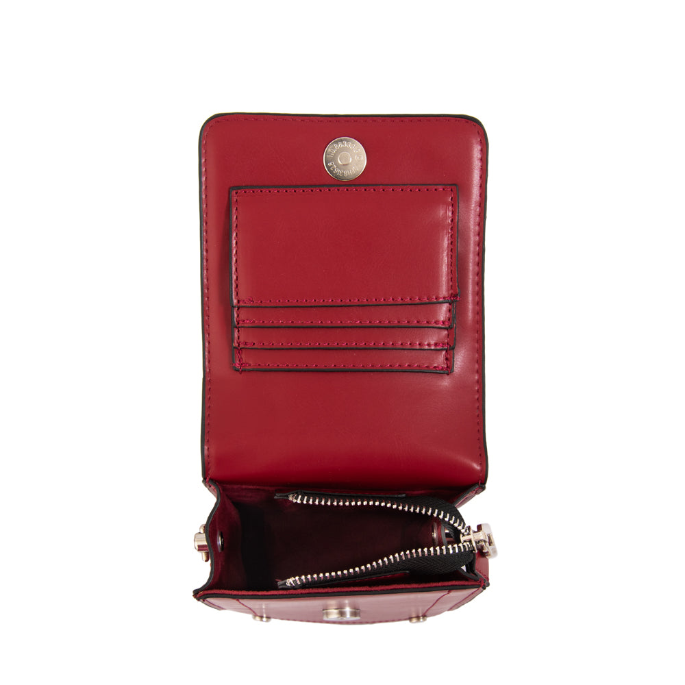 Cartera bandolera con tapa canada pequeña rojo