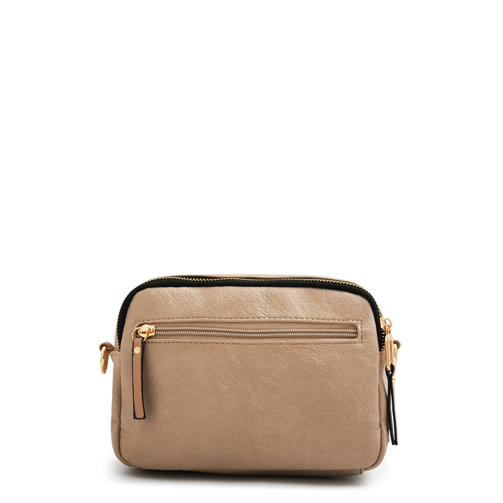 Cartera bandolera benin mediana beige