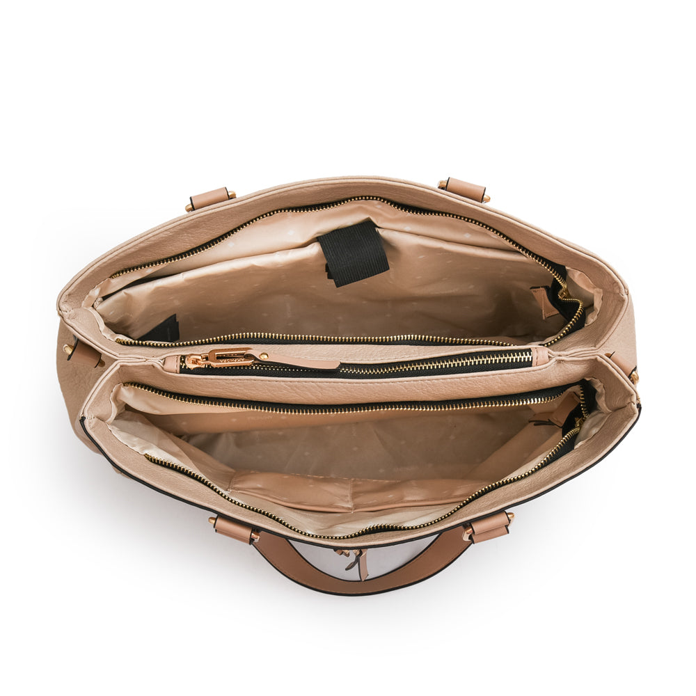 Cartera tote porta notebook benin grande beige