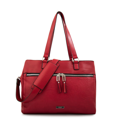 Cartera tote porta notebook benin grande rojo