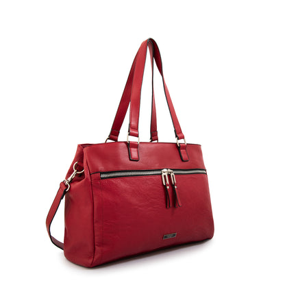 Cartera tote porta notebook benin grande rojo
