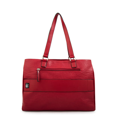 Cartera tote porta notebook benin grande rojo
