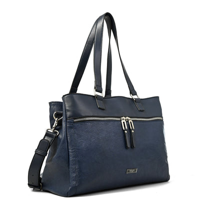 Cartera tote porta notebook benin azul oscuro