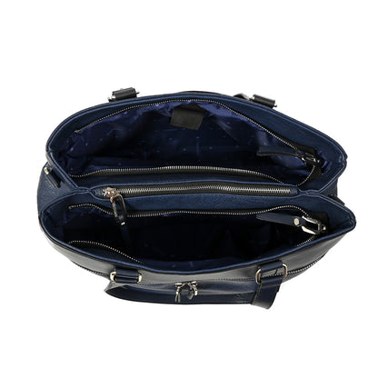 Cartera tote porta notebook benin azul oscuro