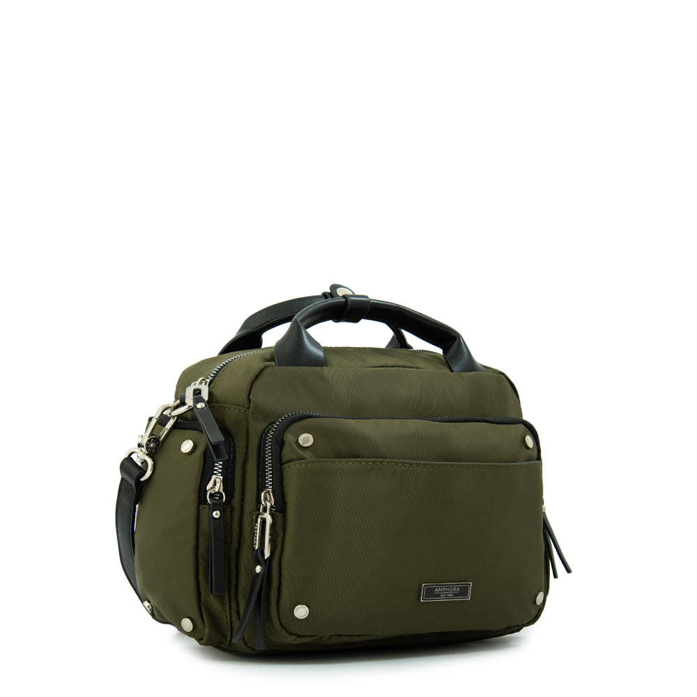 Cartera bandolera sabrina mediana verde oliva