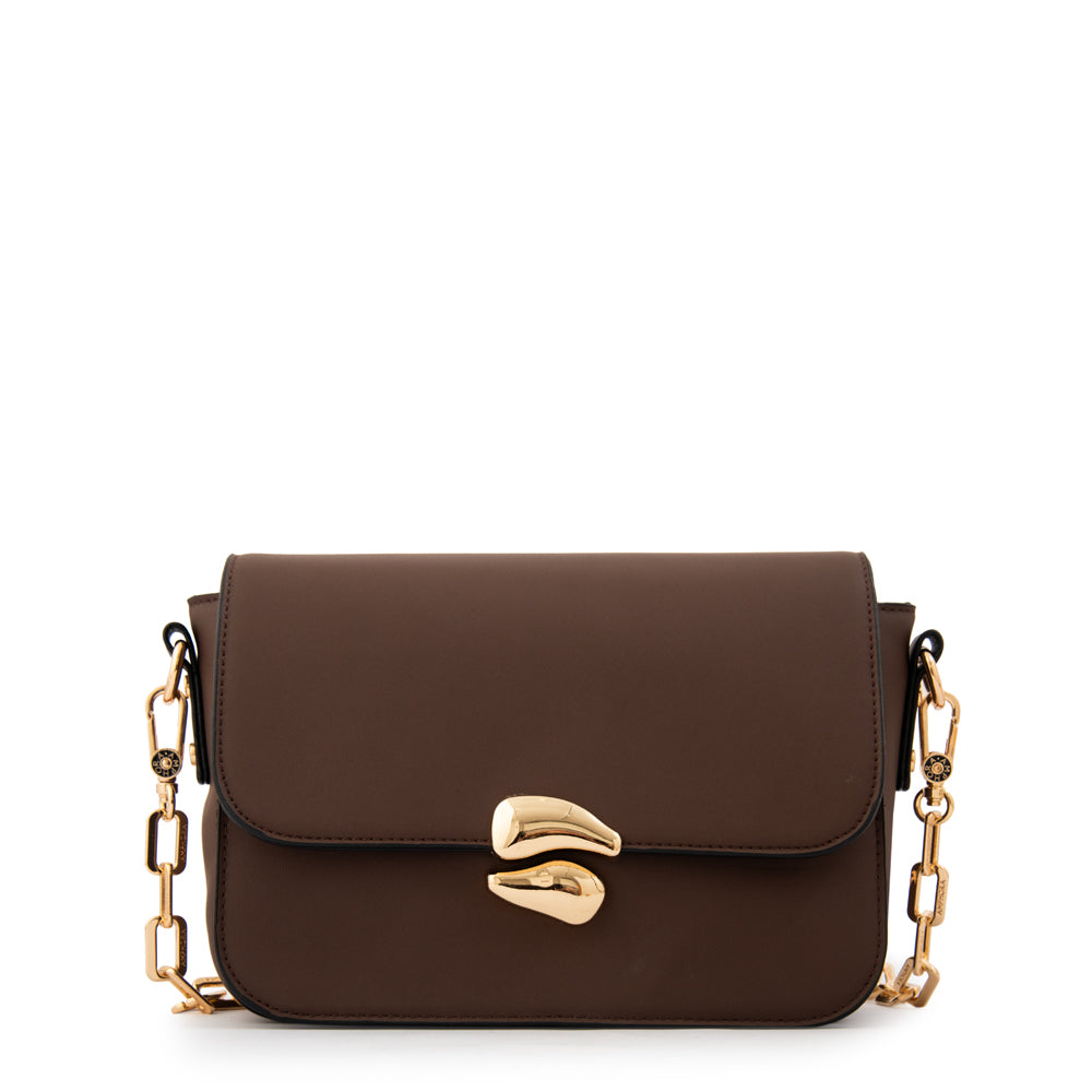 Cartera Bandolera mediana lizet café oscuro