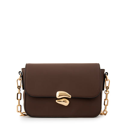 Cartera Bandolera mediana lizet café oscuro