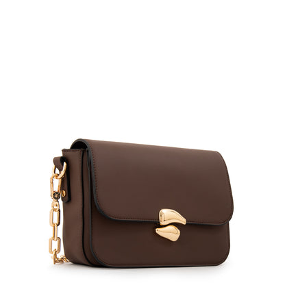 Cartera Bandolera mediana lizet café oscuro