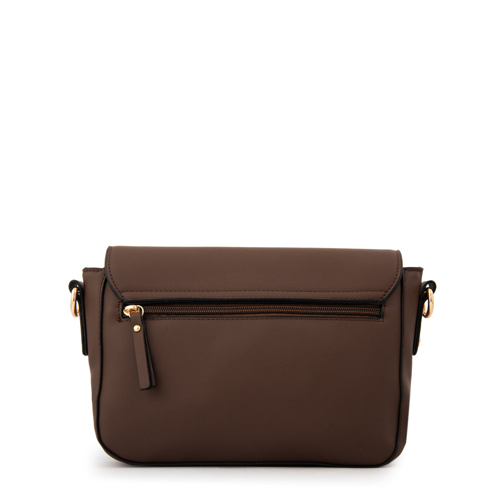 Cartera Bandolera mediana lizet café oscuro