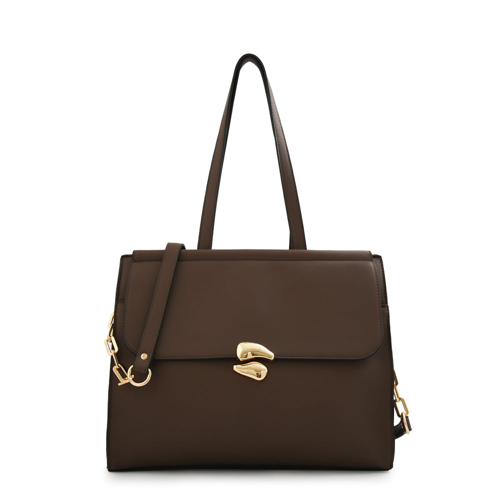 Cartera tote grande lizet café oscuro