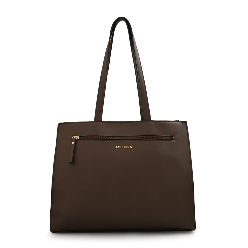 Cartera tote grande lizet café oscuro