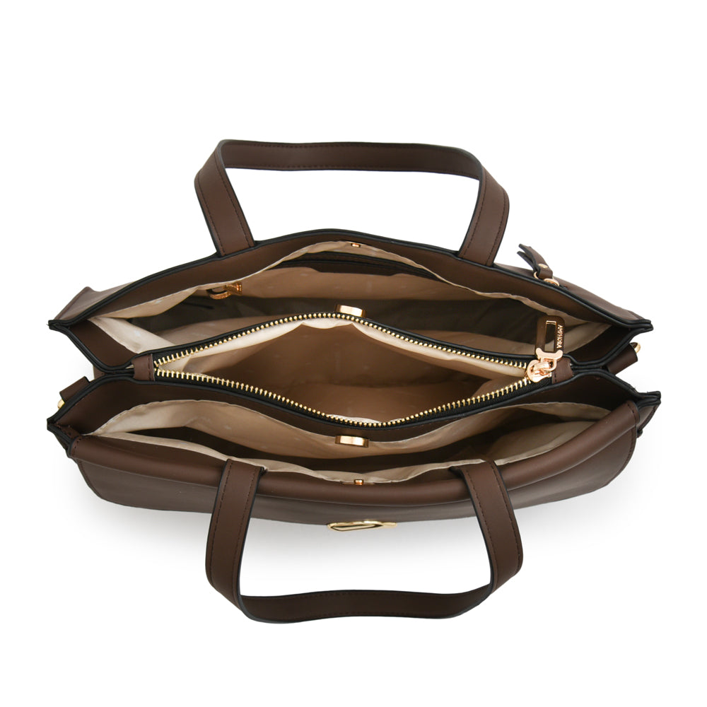 Cartera tote grande lizet café oscuro