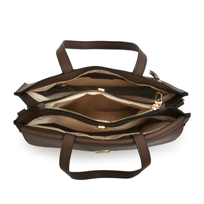 Cartera tote grande lizet café oscuro