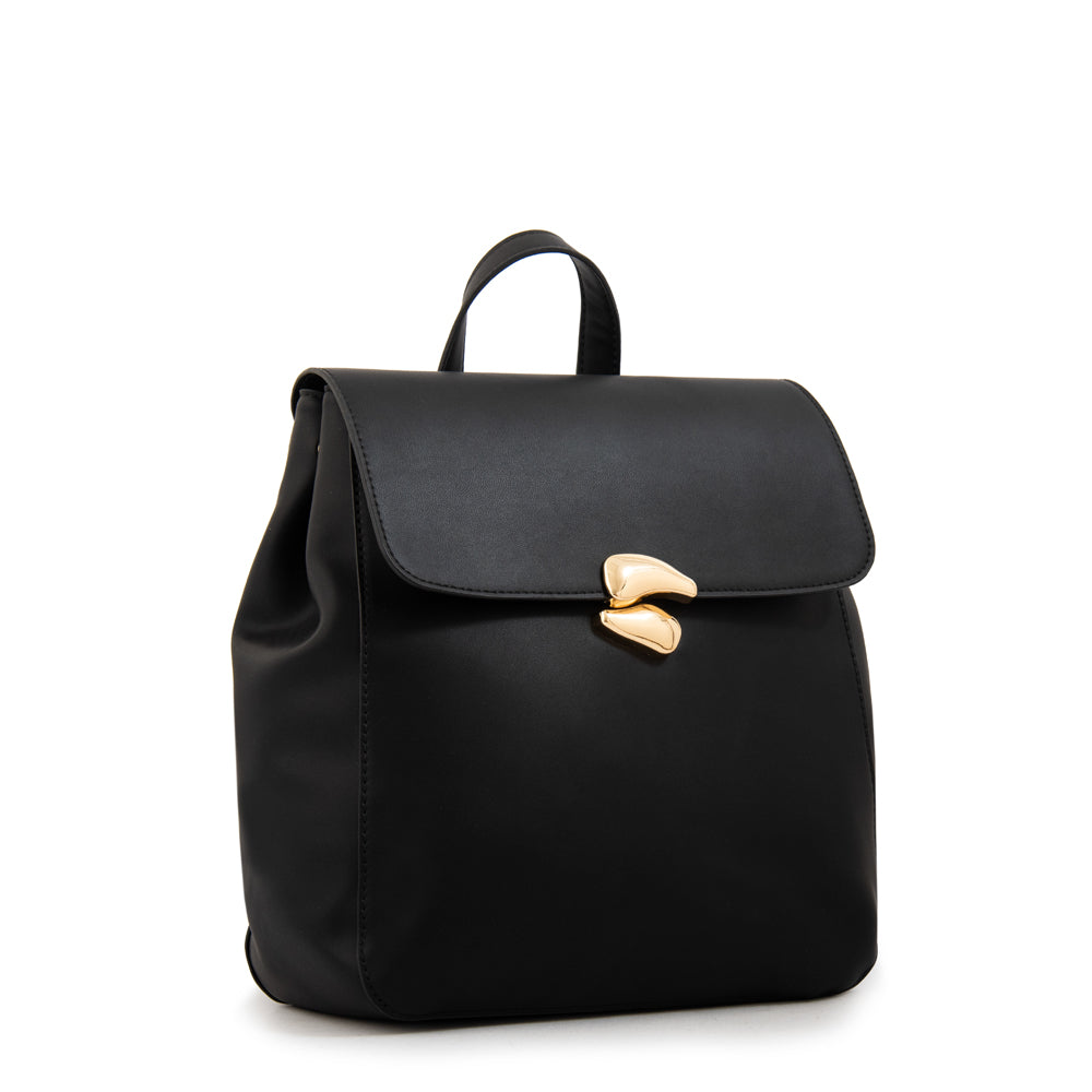 Mochila con tapa lizet mediana negro