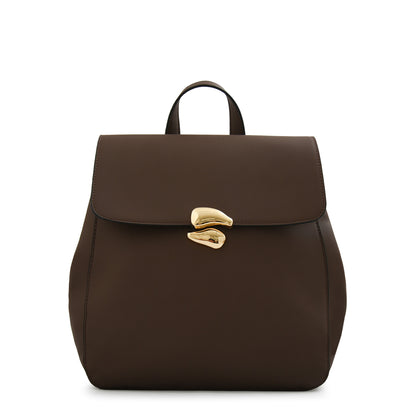 Mochila con tapa mediana lizet café oscuro