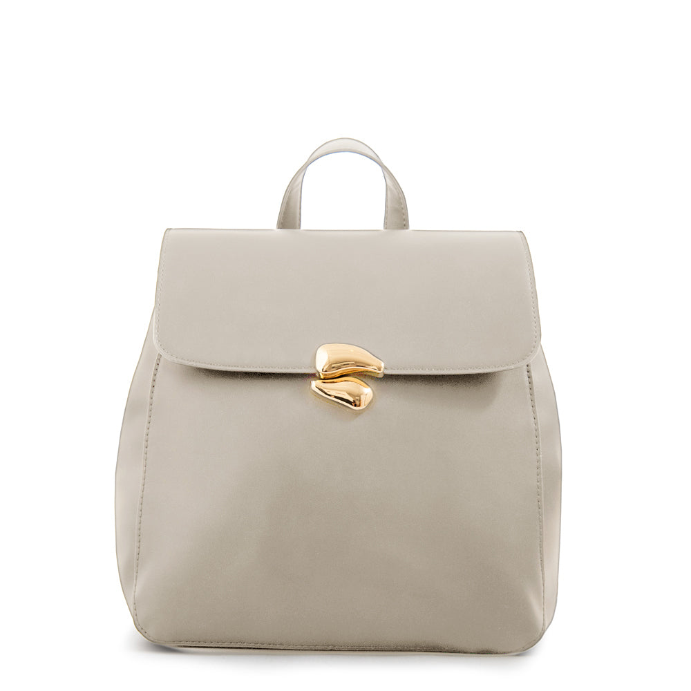 Mochila con tapa mediana lizet blanco crudo