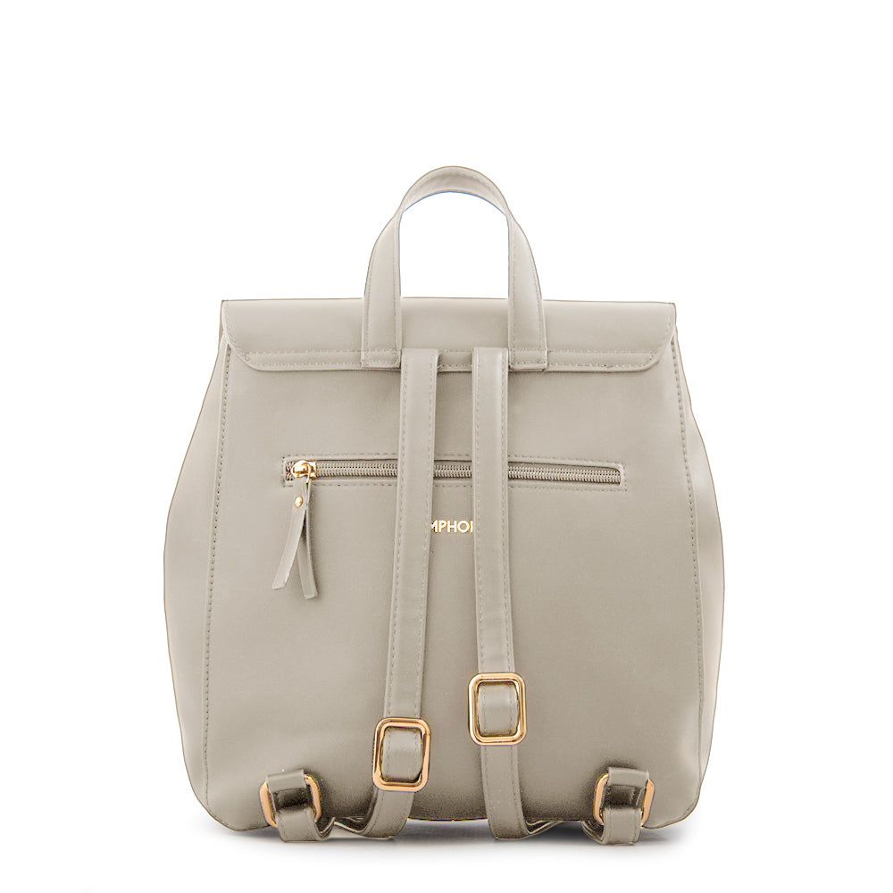 Mochila con tapa lizet mediana blanco crudo