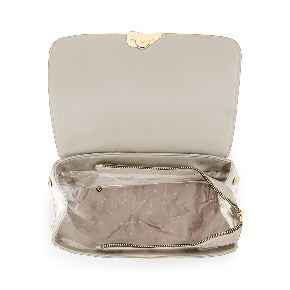 Mochila con tapa lizet mediana blanco crudo