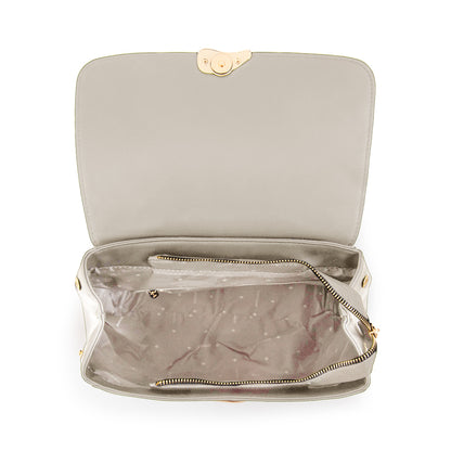 Mochila con tapa mediana lizet blanco crudo