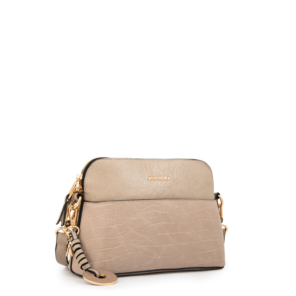 Cartera bandolera genova pequeña beige