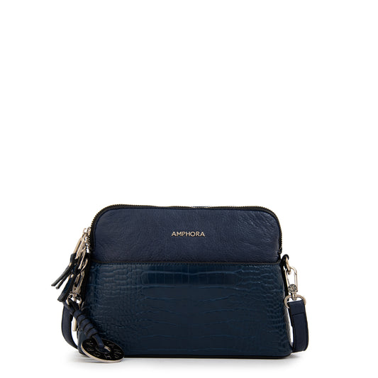 Cartera Bandolera genova pequeña azul oscuro