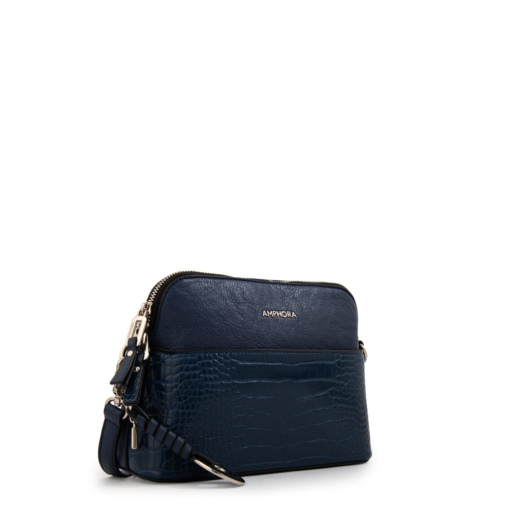Cartera bandolera genova pequeña azul oscuro