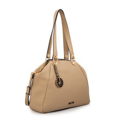 Cartera tote tres divisiones grande silvana beige oscuro