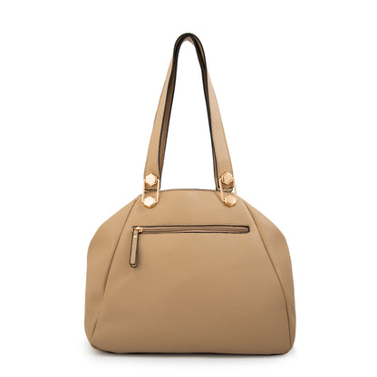 Cartera tote tres divisiones grande silvana beige oscuro