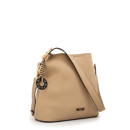 Cartera Bandolera mediana silvana beige oscuro