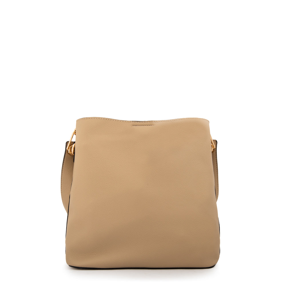 Cartera Bandolera mediana silvana beige oscuro