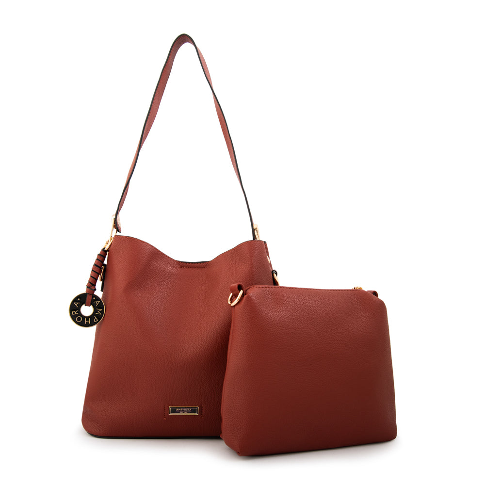 Cartera bandolera silvana mediana oxido