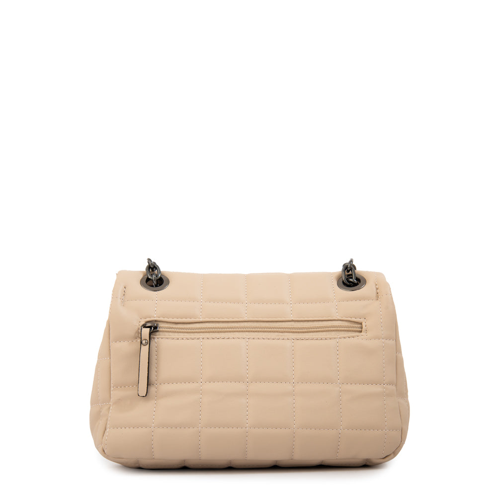 Cartera bandolera con tapa grecia mediana blanco crudo