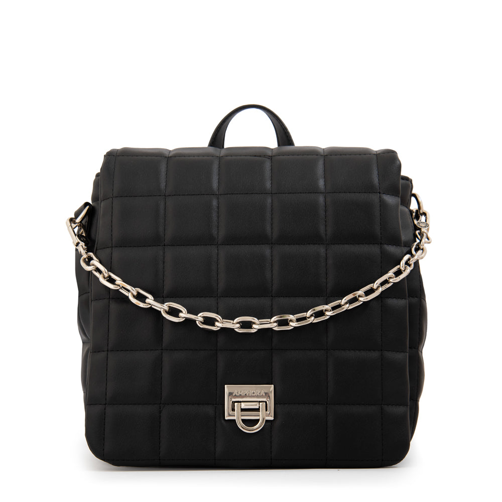 Mochila con tapa grecia pequeña negro