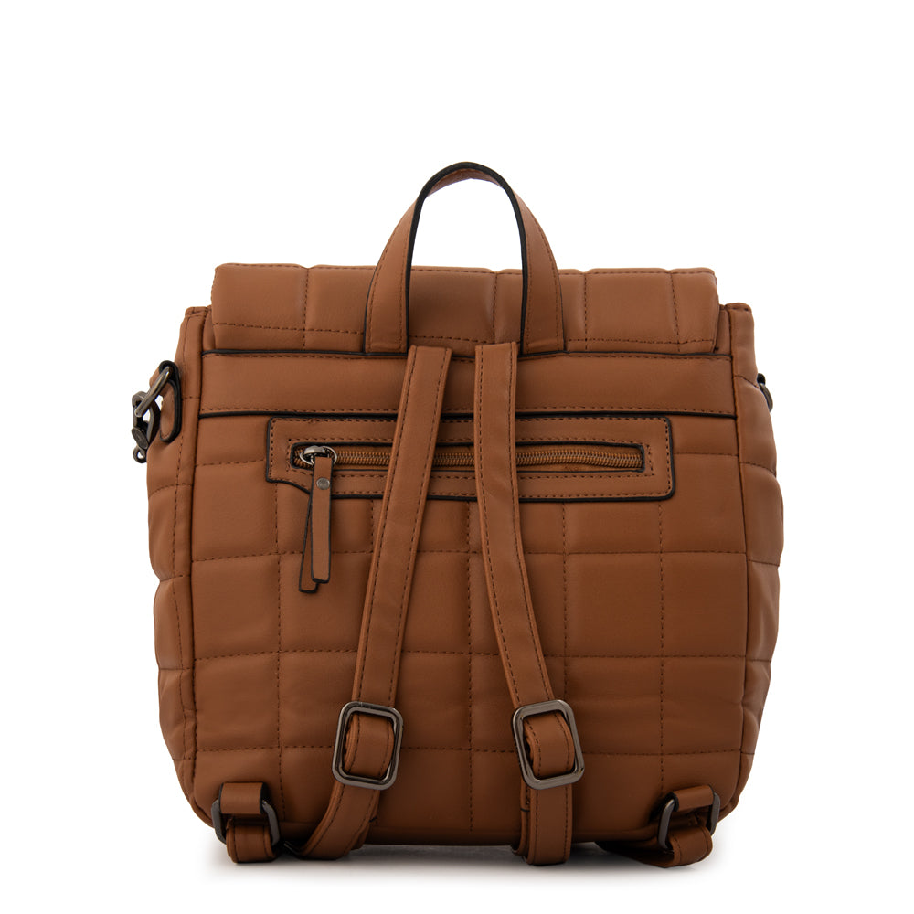 Mochila con tapa grecia pequeña café