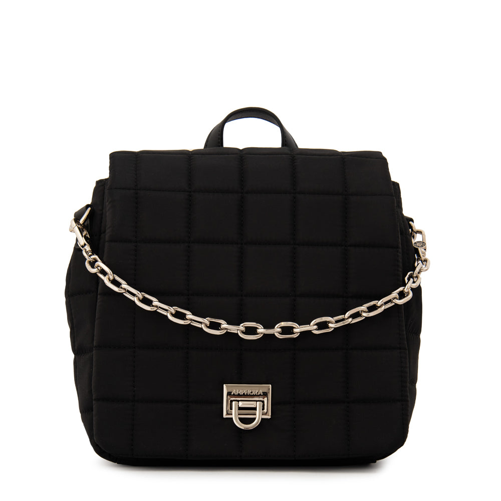 Mochila con tapa grecia pequeña negro especial