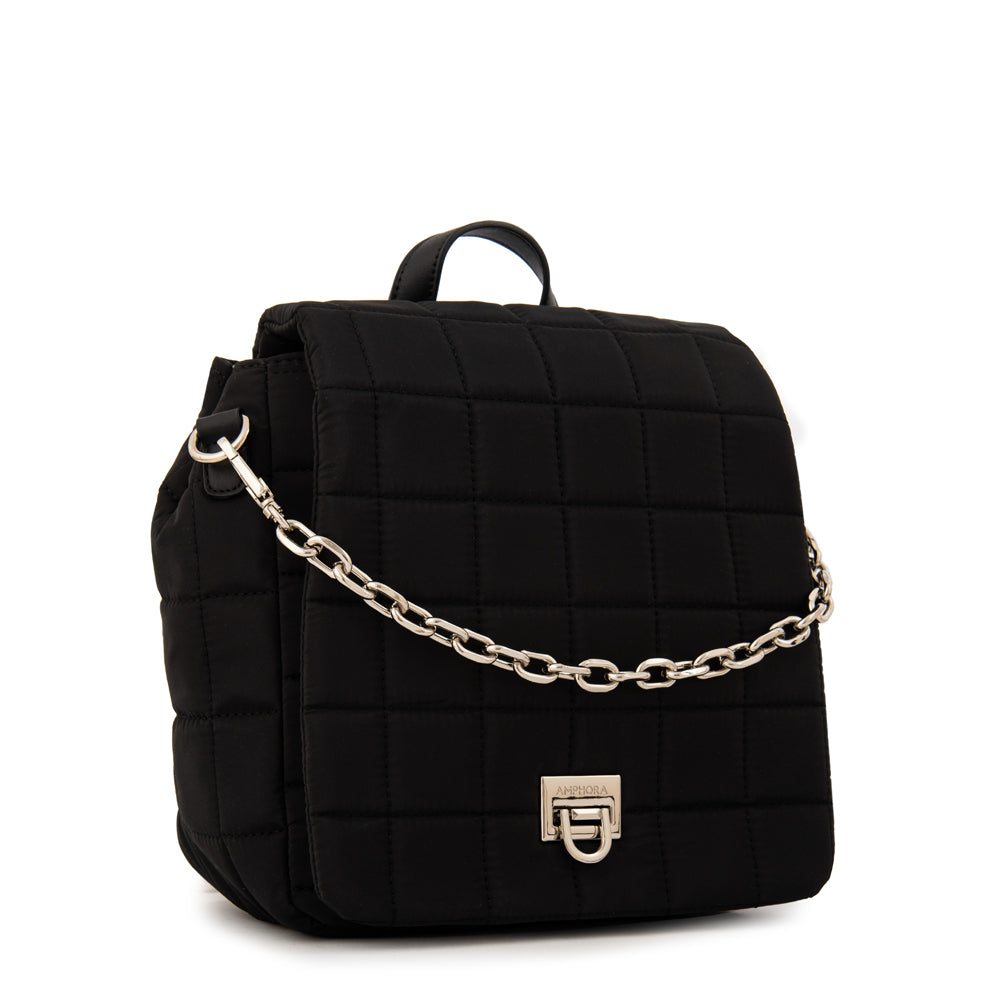 Mochila con tapa grecia pequeña negro especial
