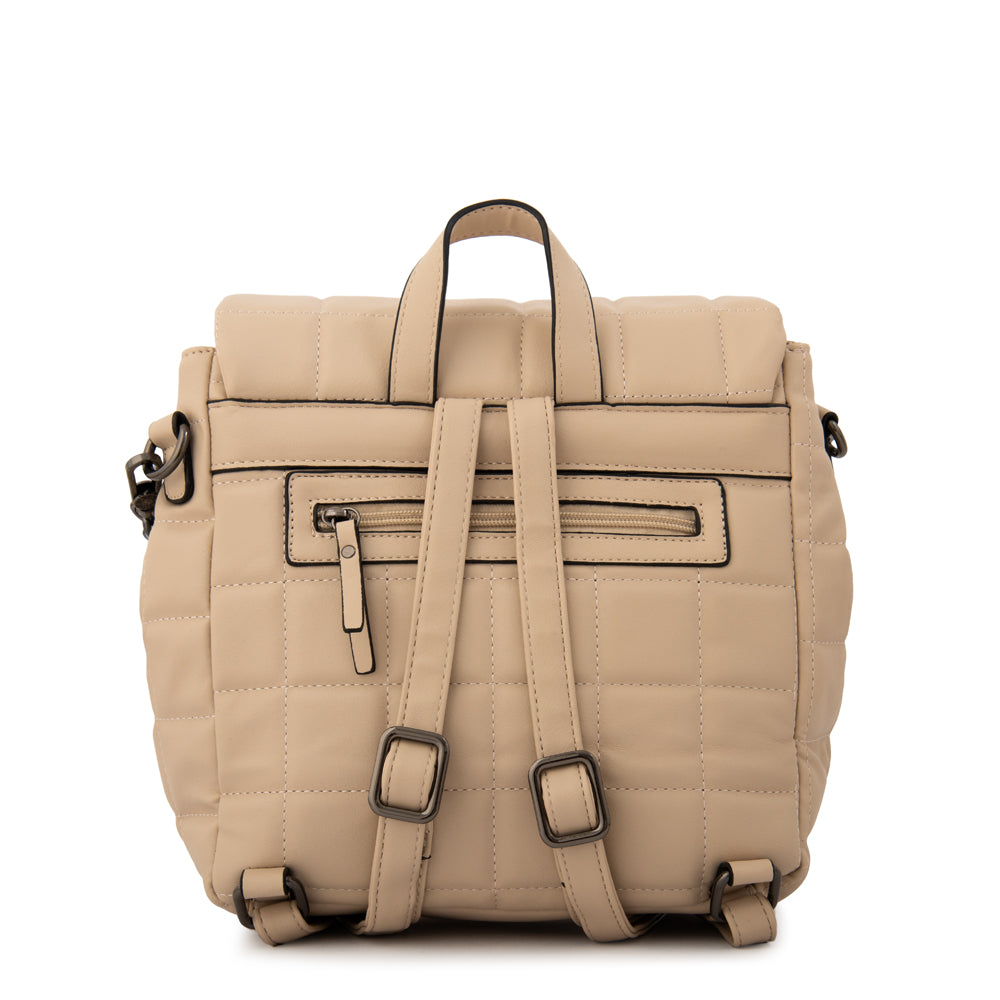 Mochila con tapa grecia pequeña blanco crudo