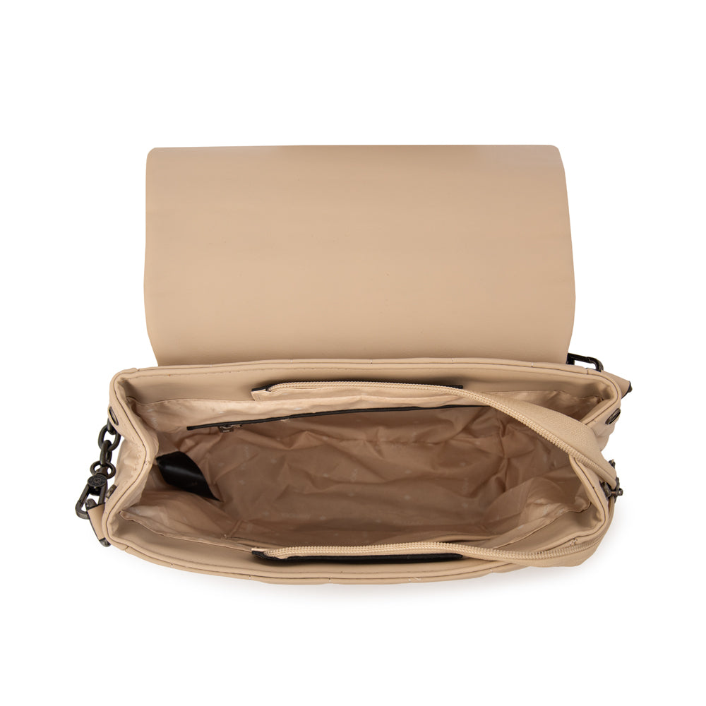 Mochila con tapa grecia pequeña blanco crudo