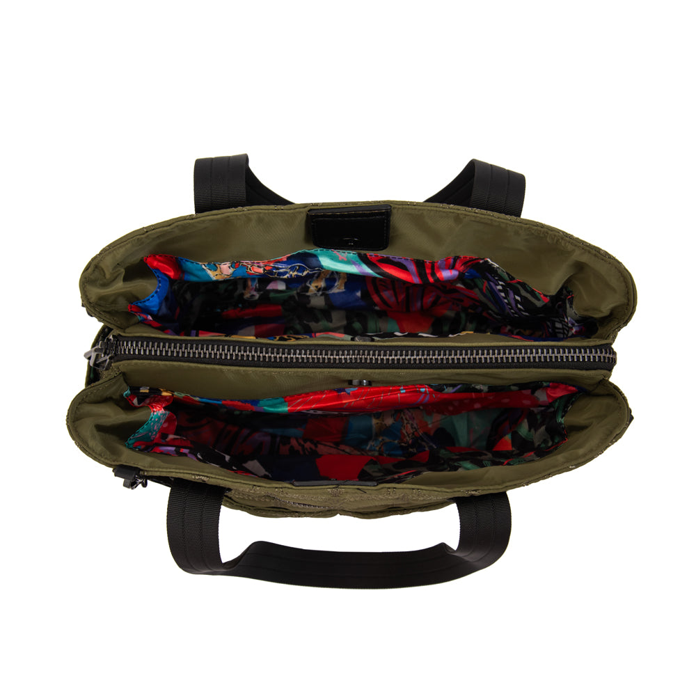 Cartera tote trinidad grande verde oliva