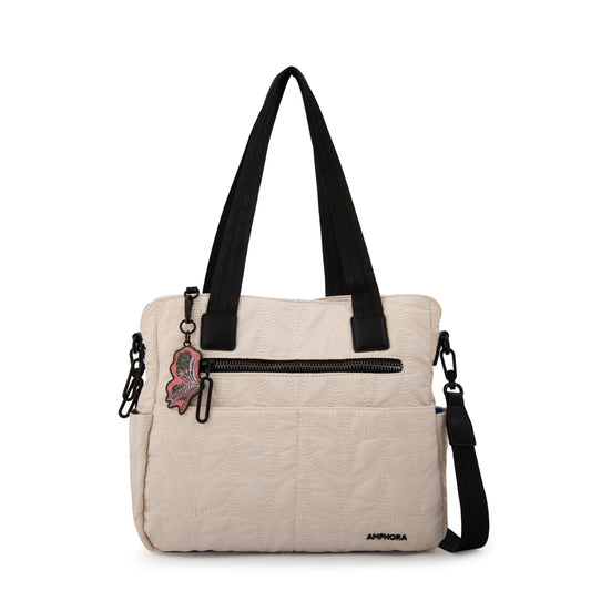Cartera tote trinidad grande blanco crudo