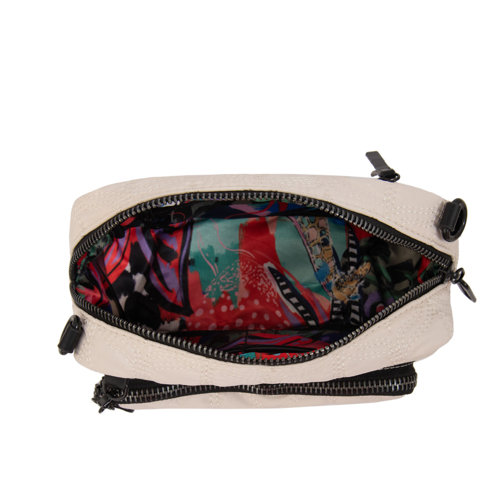 Cartera bandolera trinidad mediana blanco crudo