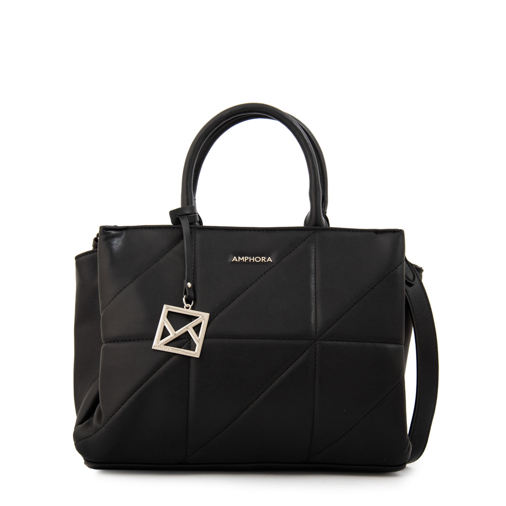 Cartera Dos Asas tres divisiones mediana meryl negro