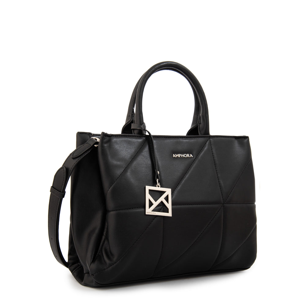 Cartera Dos Asas tres divisiones mediana meryl negro