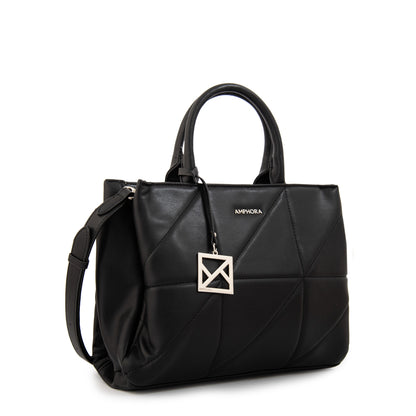 Cartera Dos Asas tres divisiones mediana meryl negro