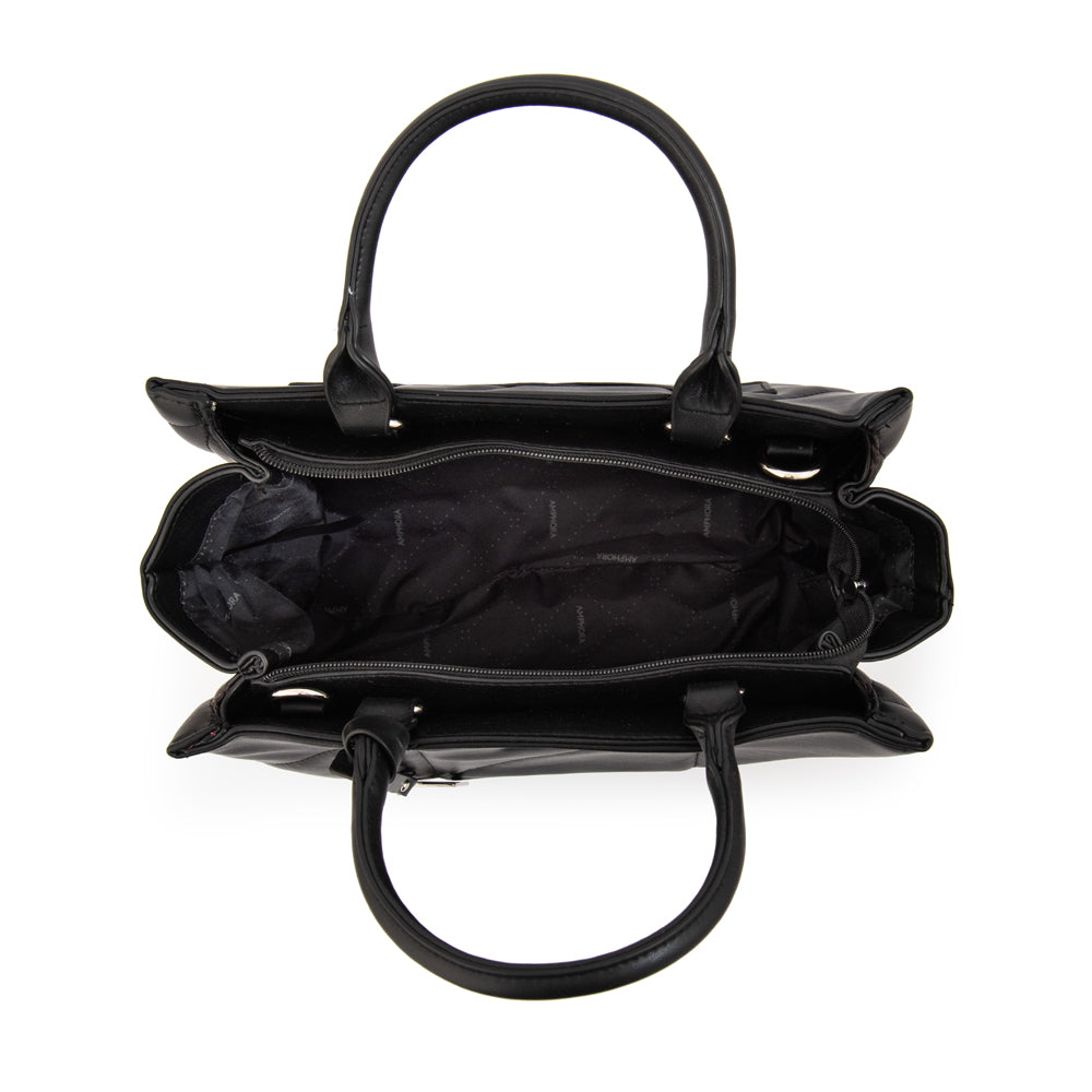 Cartera Dos Asas tres divisiones mediana meryl negro