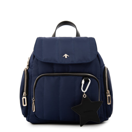 Mochila con tapa mediana marlene azul